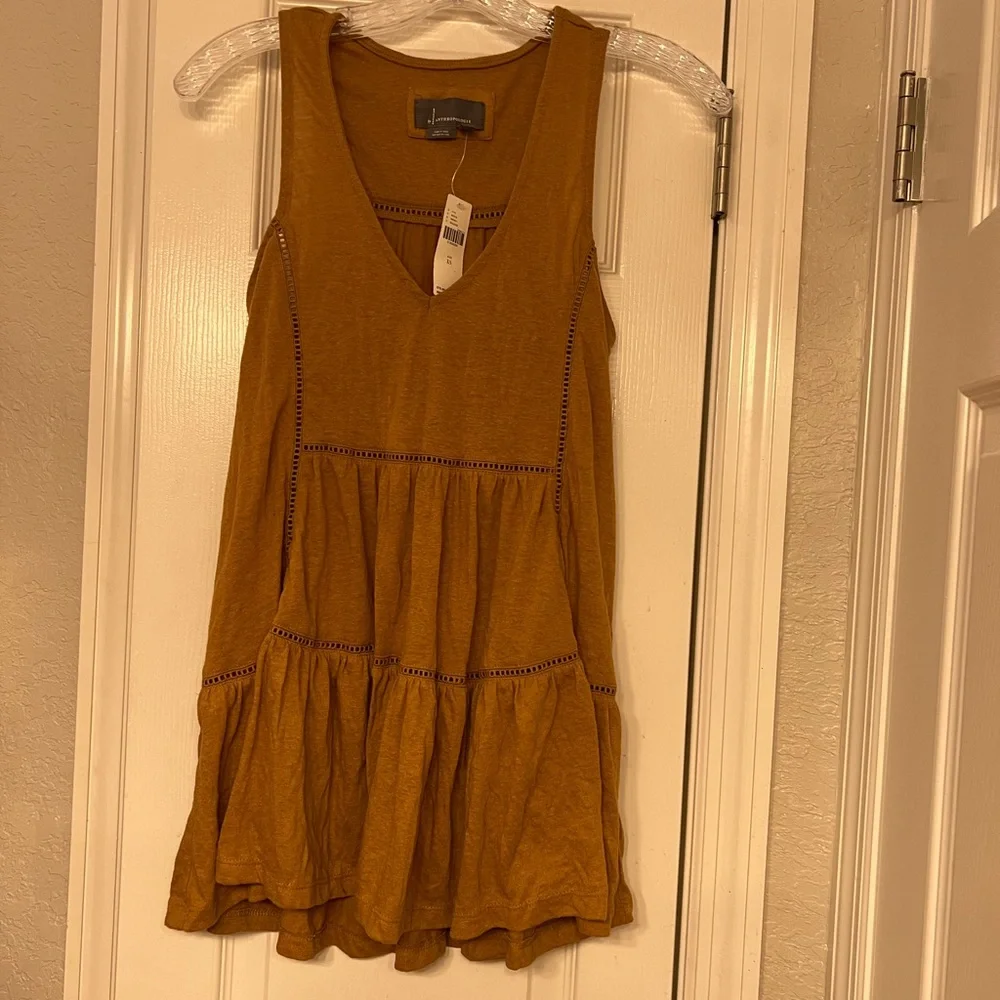 Anthropologie brand new with tags adorable copper brown color babydoll shirt - Picture 6 of 9